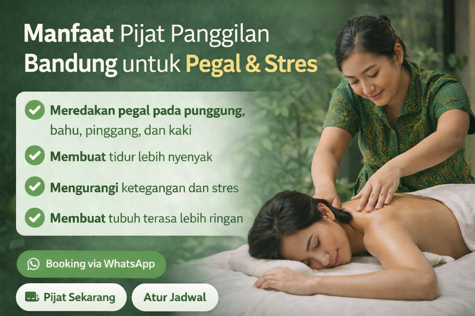 Manfaat pijat panggilan Bandung